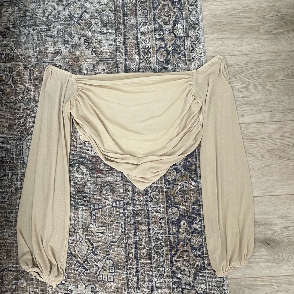 Elegant Cream Off-Shoulder Women's Top